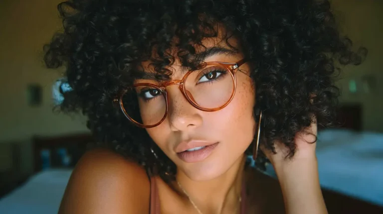 short curly hair with glasses 3
