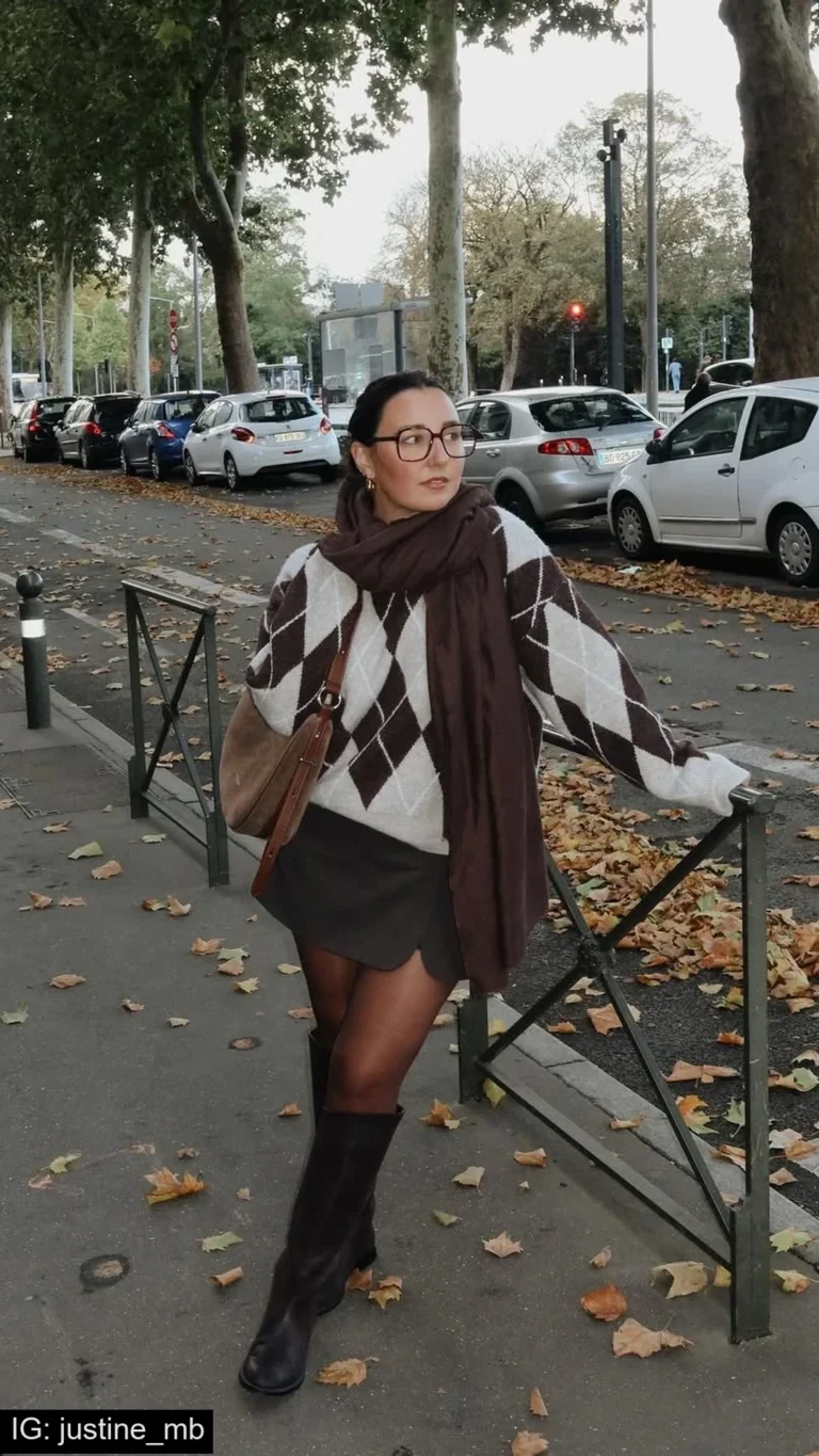 argyle sweater outfit 1