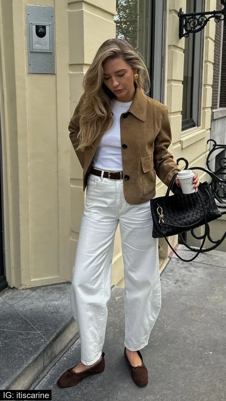 suede jacket outfit 1