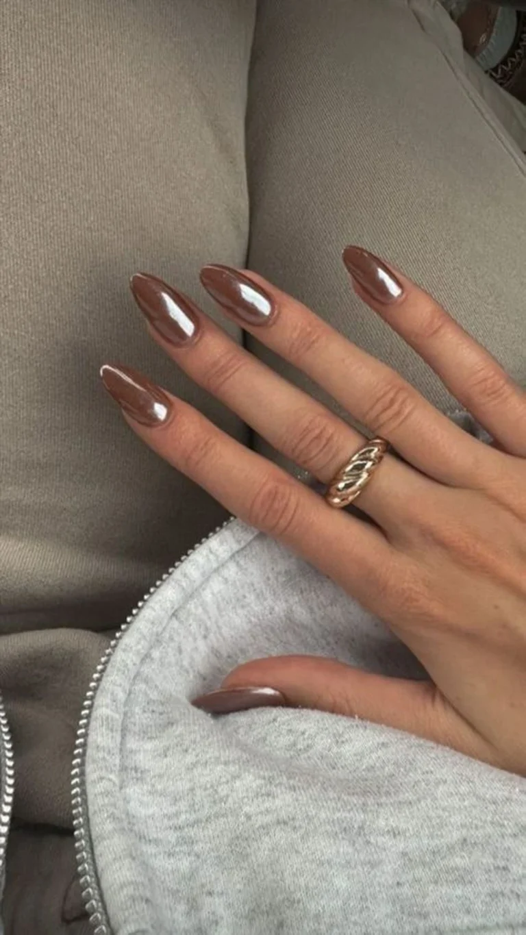 brown chrome nails 1