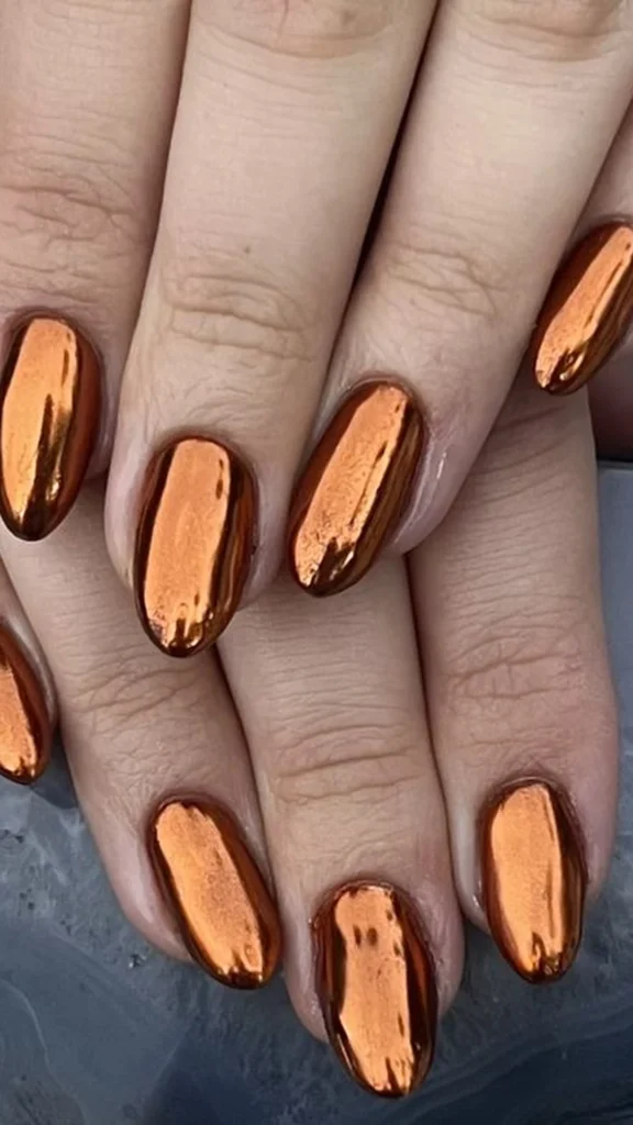 Fall Chrome Nails: Stylish 5+ Autumn Designs