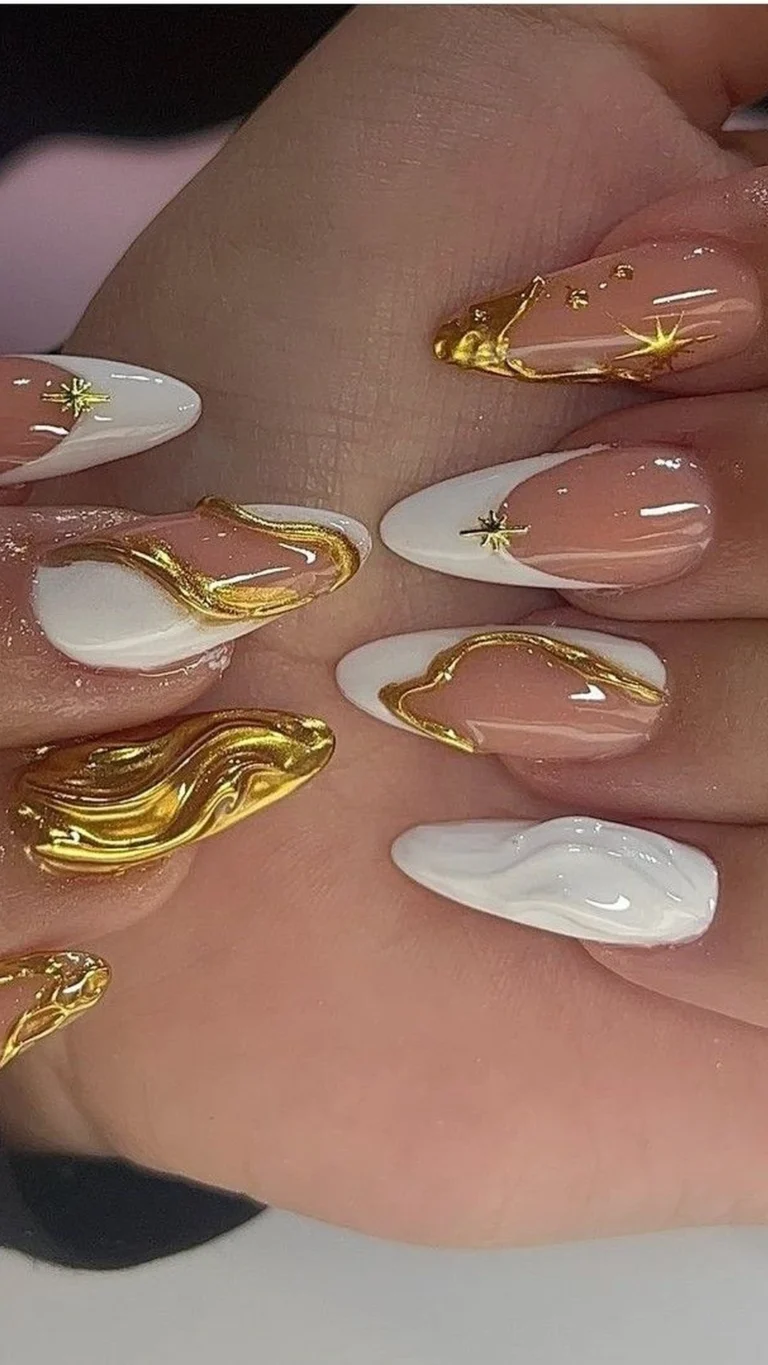 gold chrome nails 1