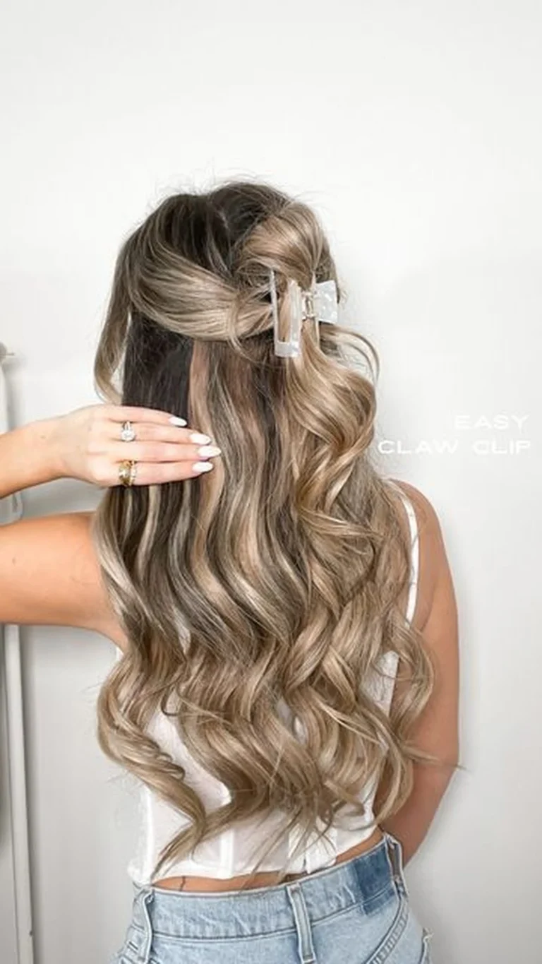half up claw clip hairstyles 1