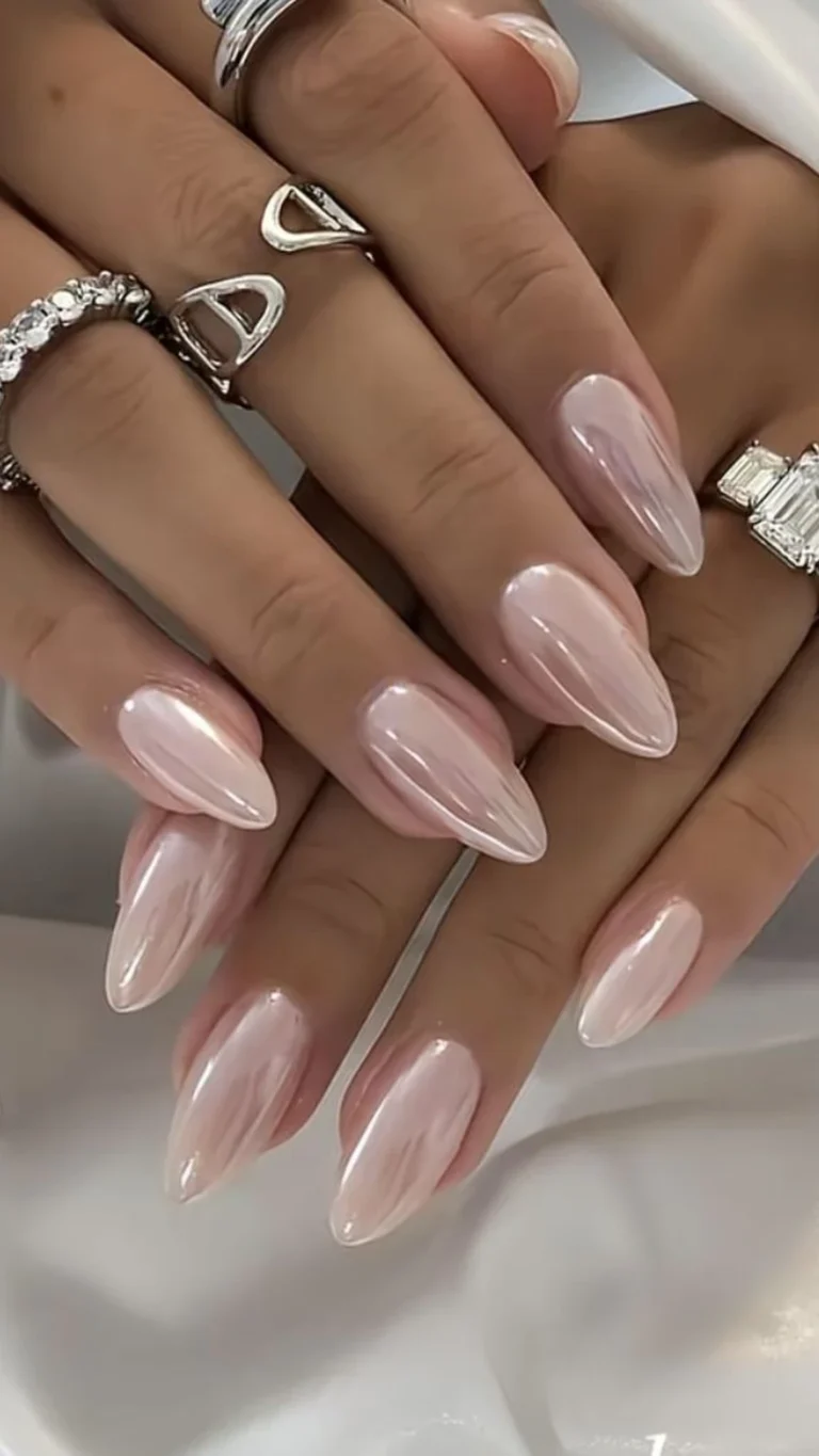 pink chrome nails 1