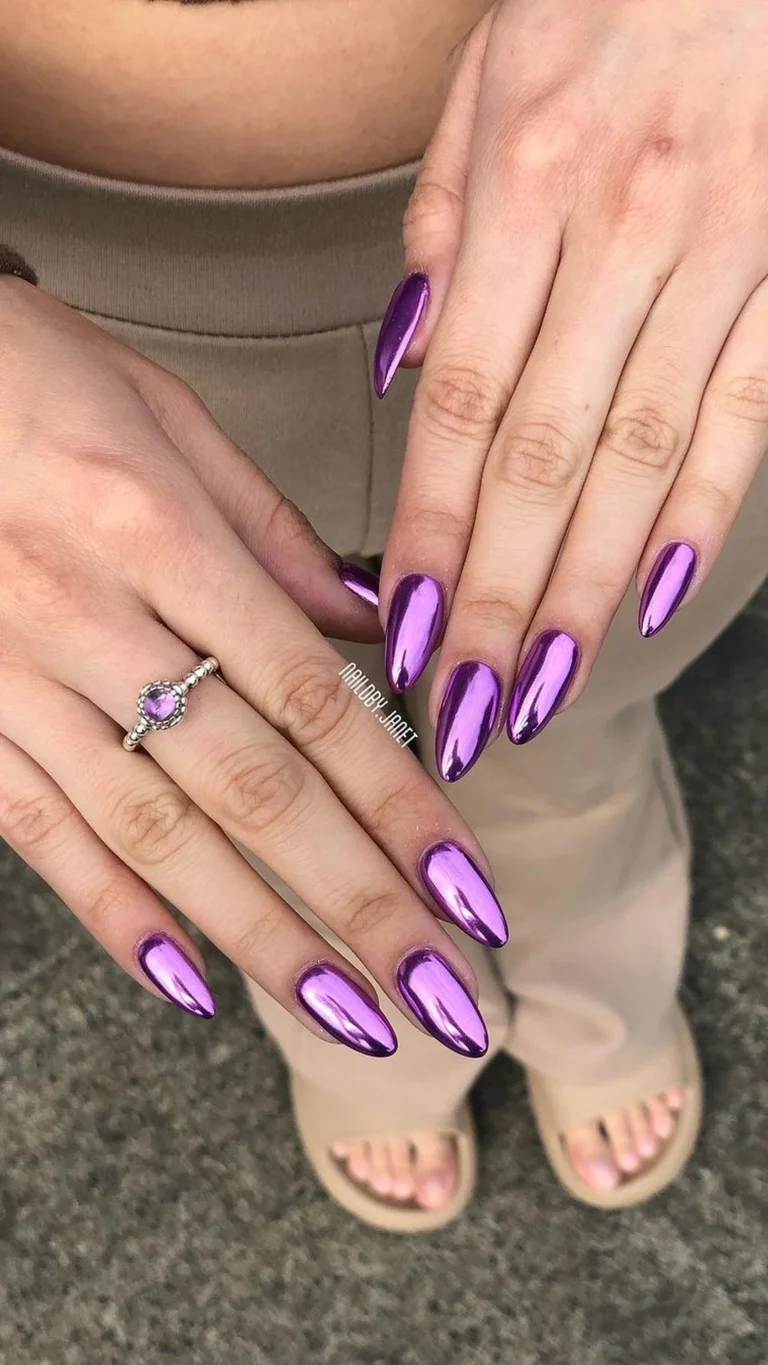 purple chrome nails 1
