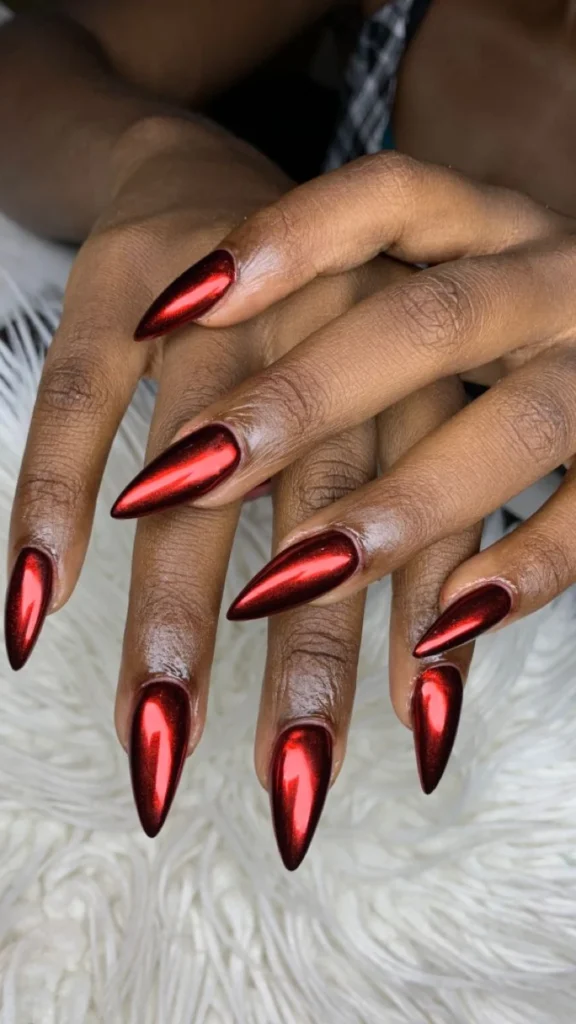 Red Chrome Nails