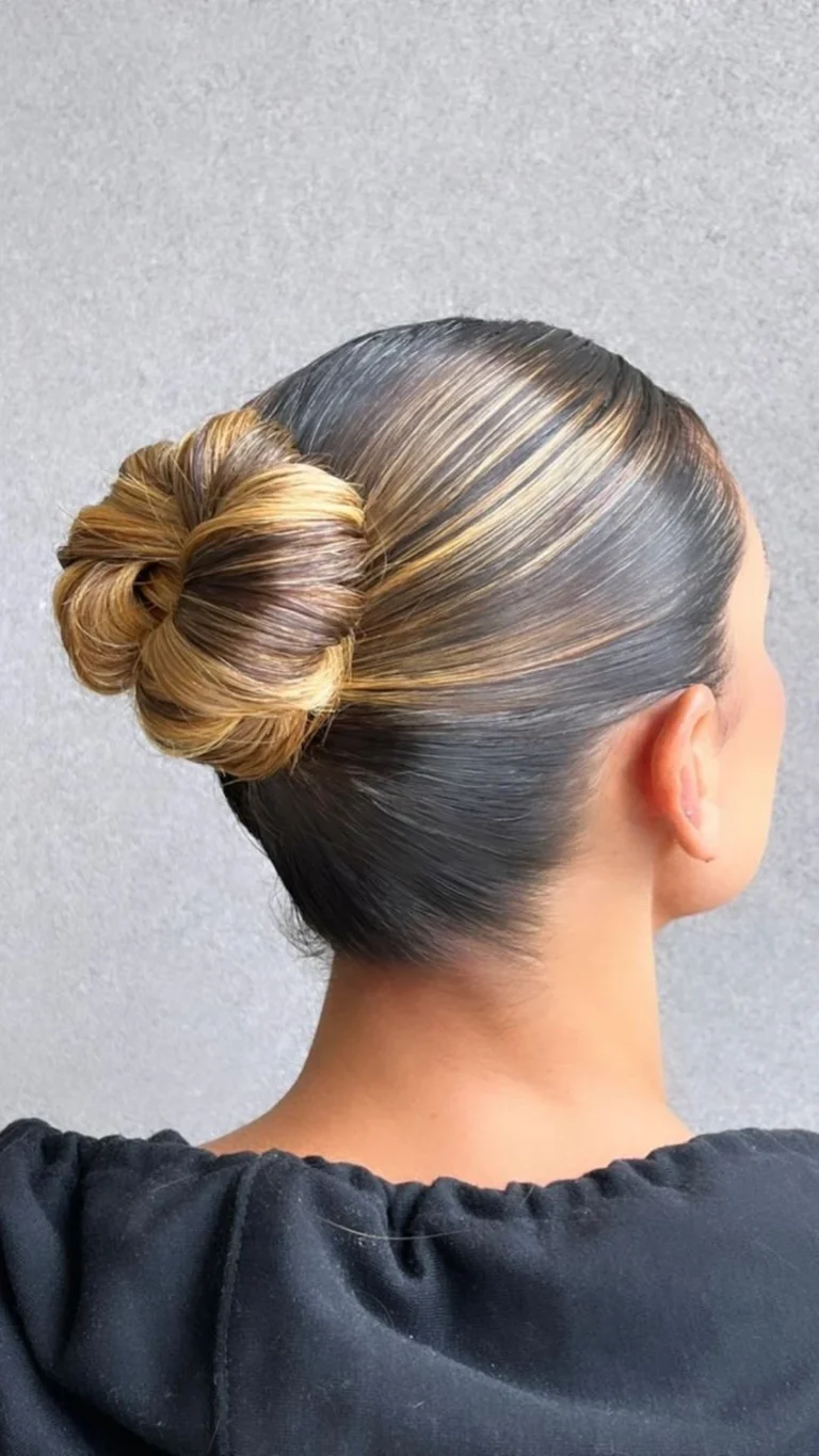 sleek bun hairstyles 1